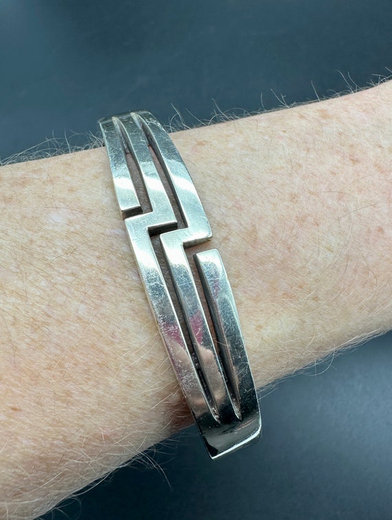 Solid Sterling Cuff Bracelet - Modern Design - image 3