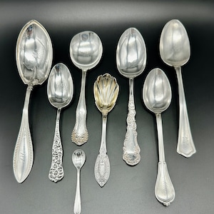 19th Century Sterling Serving Spoons - Lot of 8!