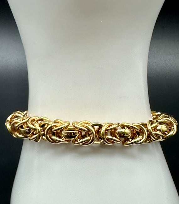 Thick 14k Gold Byzantine Chain Bracelet- 7 1/2”