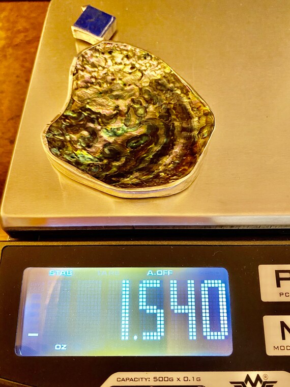 Abalone Shell Lapis Lazuli Sterling Silver Pendan… - image 10