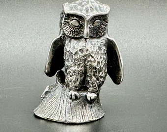 Antique S Kirk & Son Solid Sterling Silver Owl sculpture paperweight