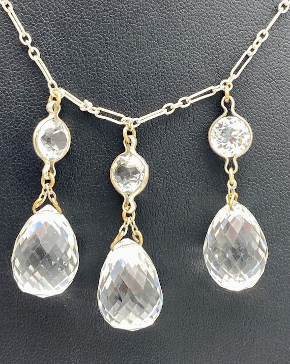 Charming Vintage Crystal Drop Necklace - 15”