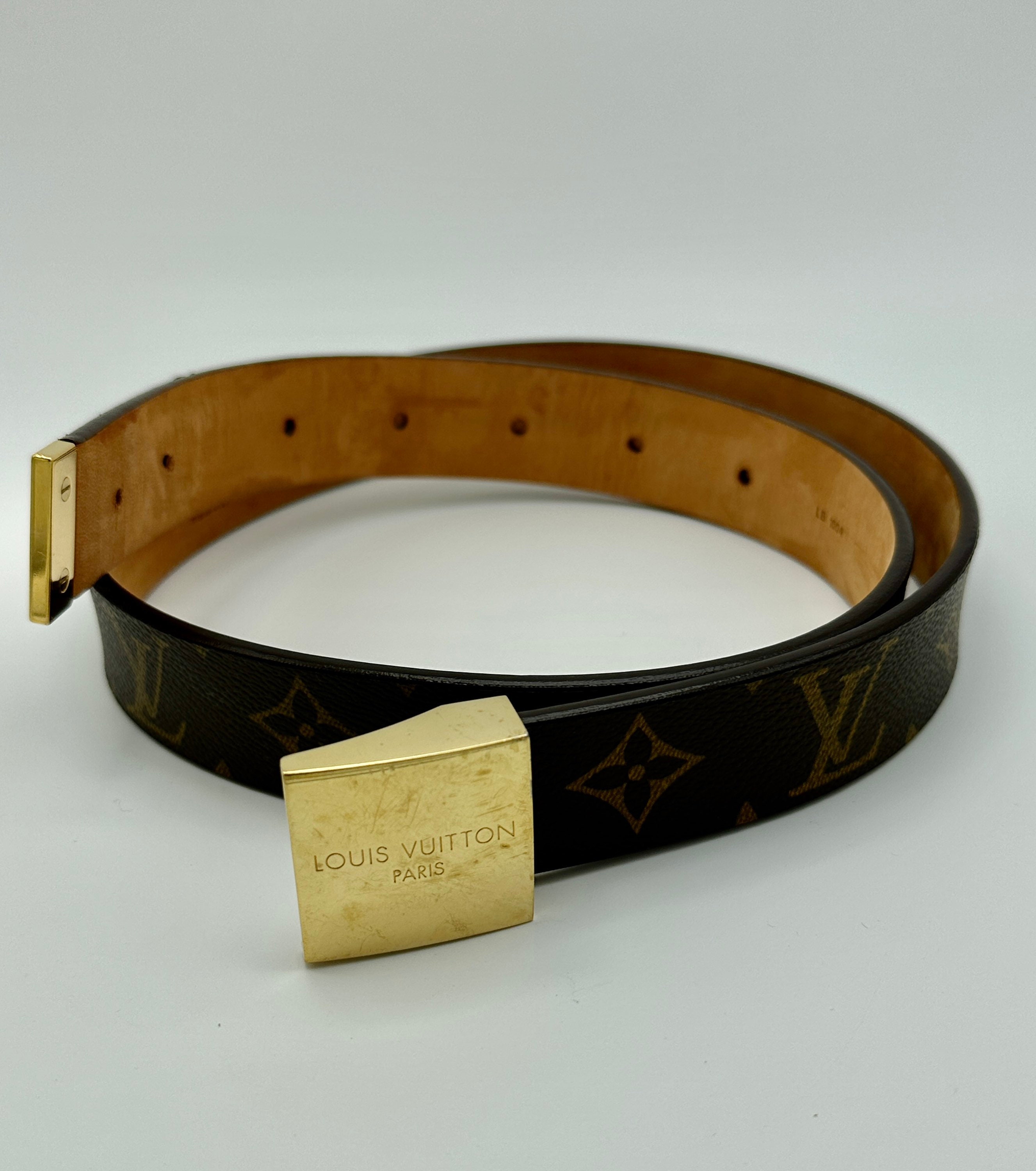 Louis Vuitton - Authenticated LV Circle Belt - Leather Gold for Women, Good Condition