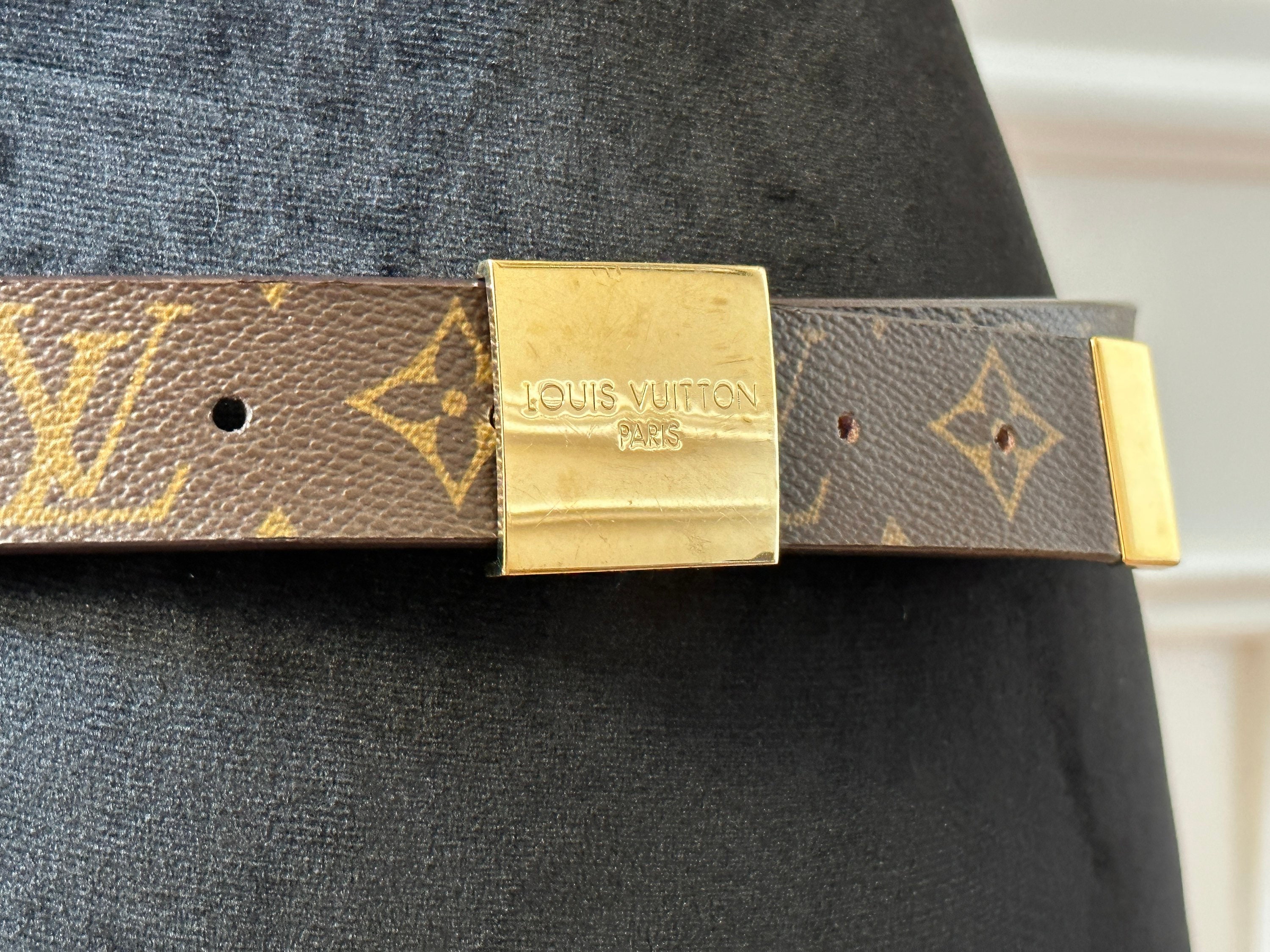 Authentic Louis Vuitton Gold Tone Belt Like New 