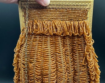 Victorian Hand Beaded Handbag - Fair Condition