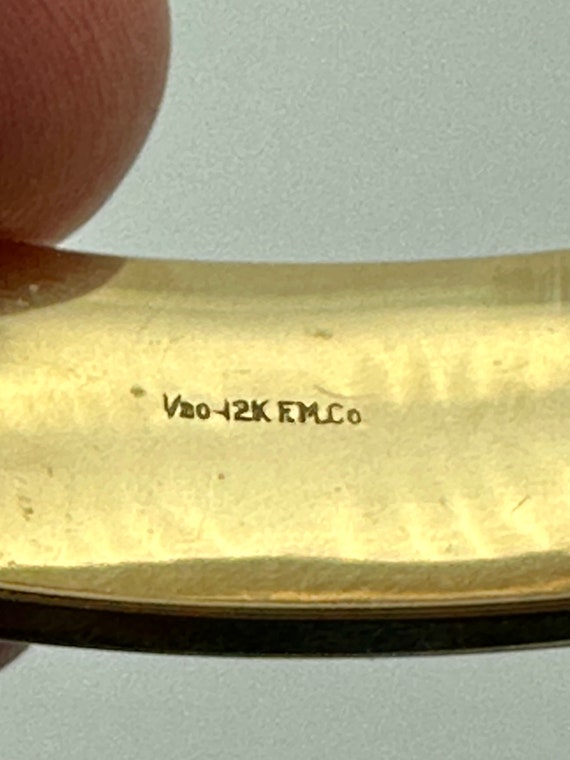 Vintage 12k Gold Bangle Bracelet with Matching Sc… - image 4