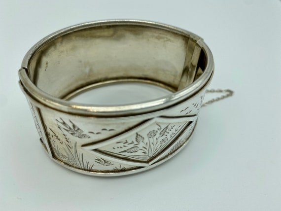 Vintage Silver Bangle - Victorian Style - image 3