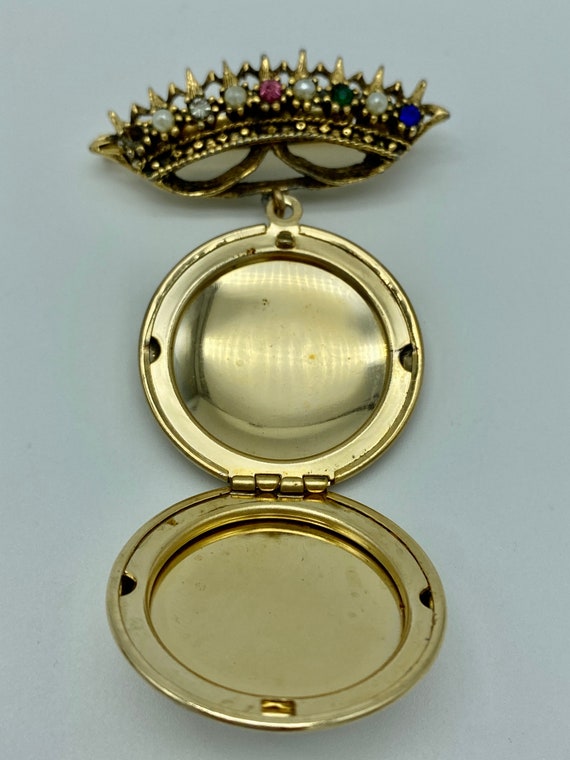 Victorian Pendant Locket & Mid Century Locket Pin - image 6