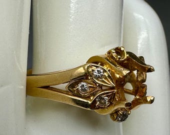 18k Gold & Diamond Ring Setting - Size 6
