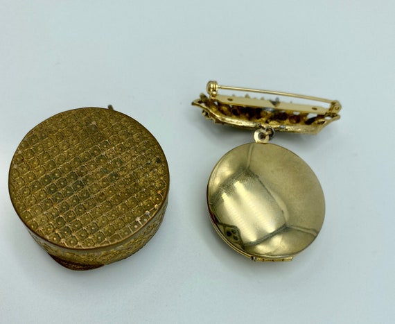 Victorian Pendant Locket & Mid Century Locket Pin - image 9