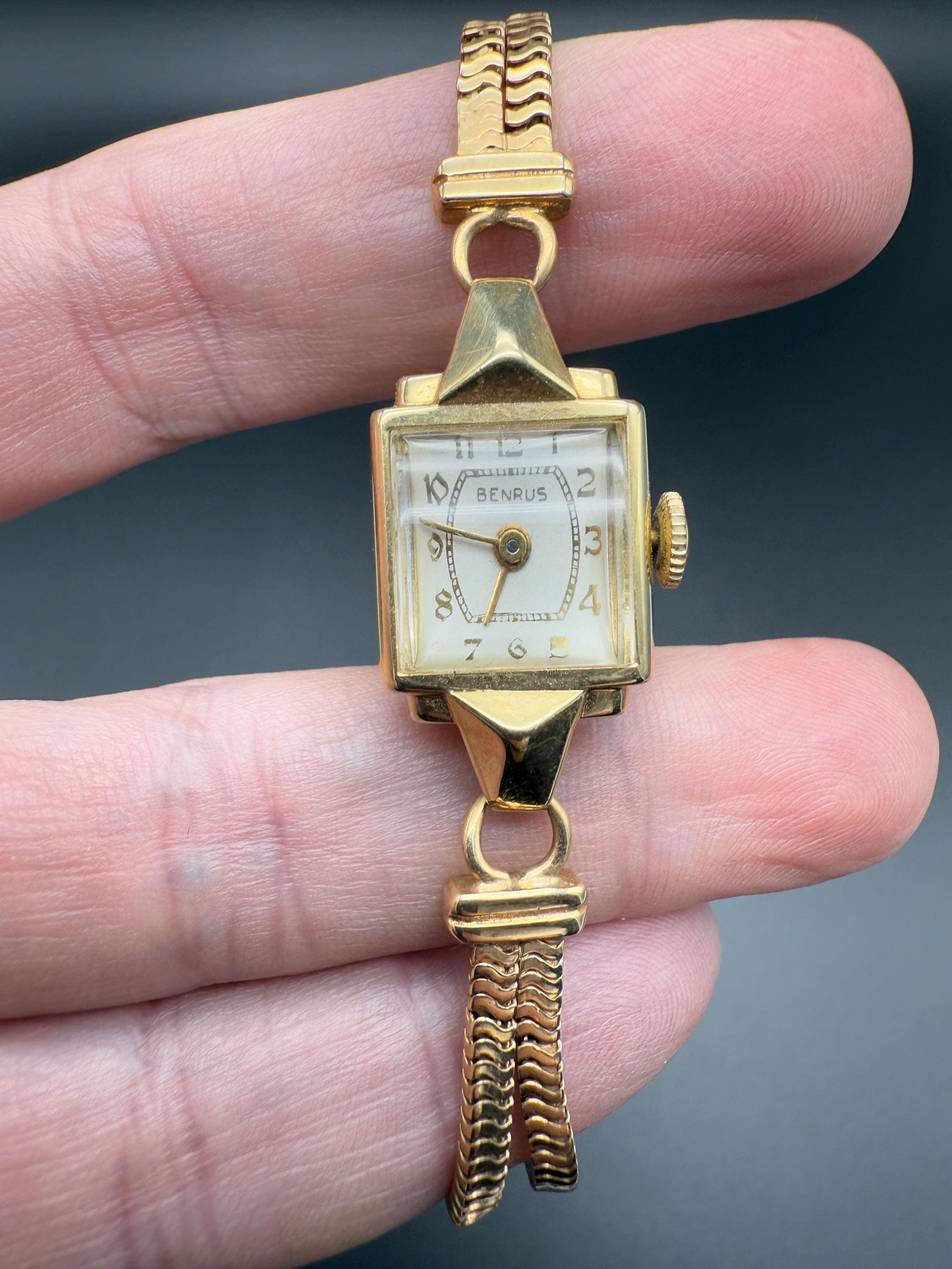Vintage 14k Gold Benrus Ladies Wristwatch - Etsy