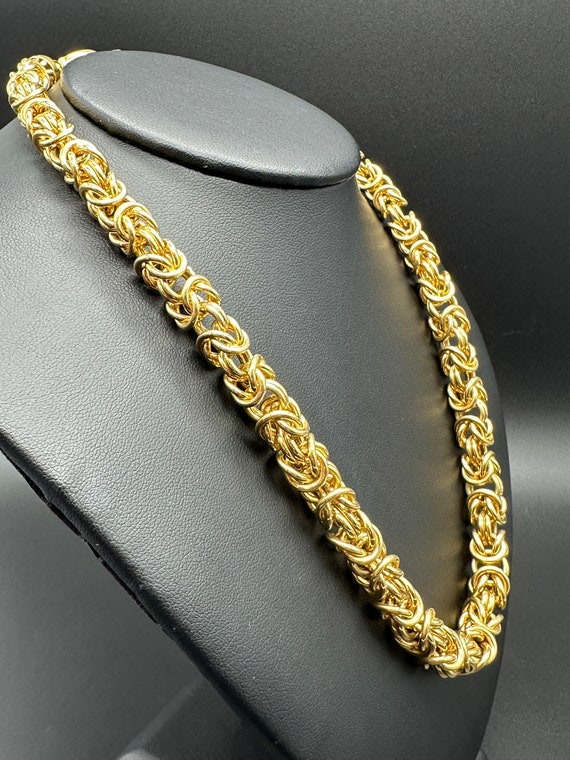 Retro 18k Gold Byzantine Necklace - Bold 19” Leng… - image 2