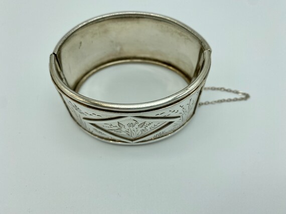 Vintage Silver Bangle - Victorian Style - image 4