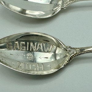 1895 Sterling Spoons - Saginaw Michigan Inscribed