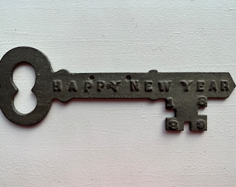 Large Antique Hand Cast 1889 Bronze Skeleton Key - 12” Long