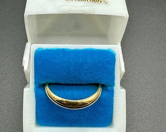 14k Gold Domed Men’s Wedding Band Ring - Size 12 in Vintage Box!