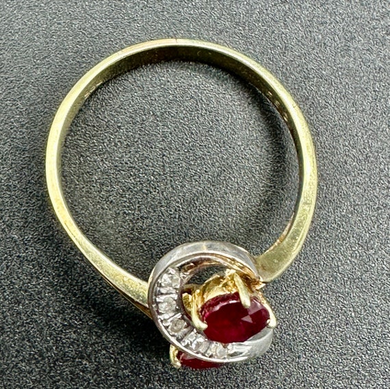Vintage Ruby & Diamond Ring in 14k Gold - image 8