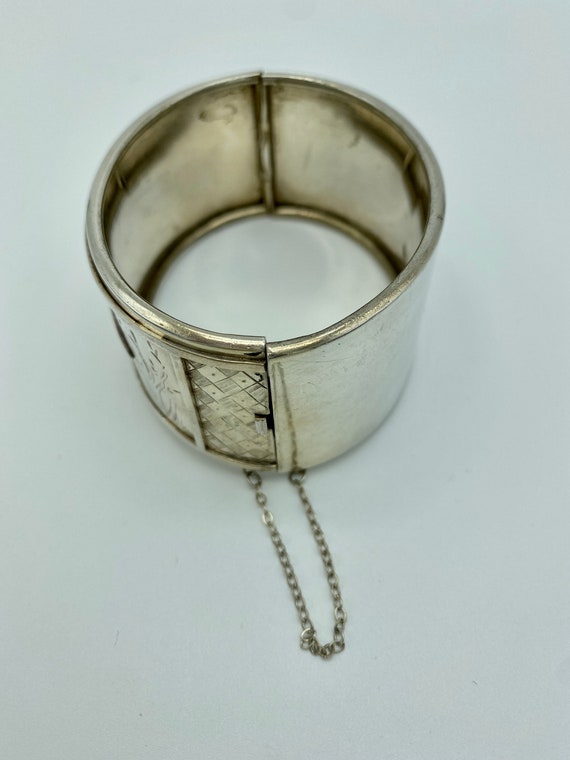 Vintage Silver Bangle - Victorian Style - image 6