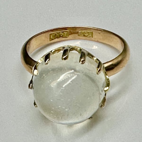 Vintage 18k Gold Moonstone Ring - Size 5 1/4