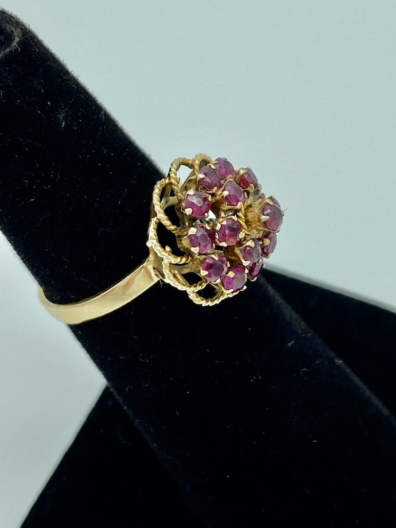 Vintage 14k Gold & Ruby Harem Ring! - image 4