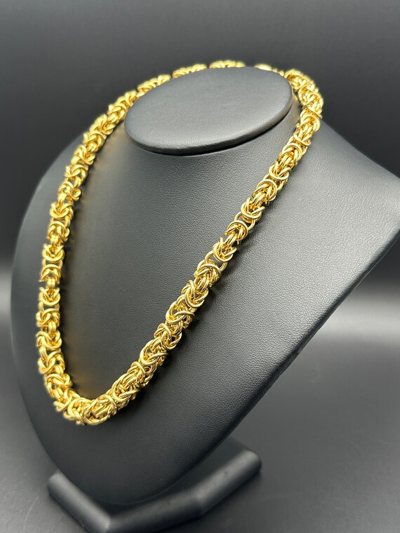 Retro 18k Gold Byzantine Necklace - Bold 19” Leng… - image 3