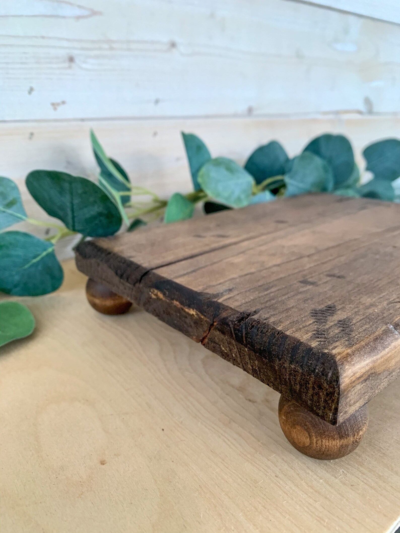 Footed Riser Counter Stand Small Riser Rustic Farmhouse Etsy