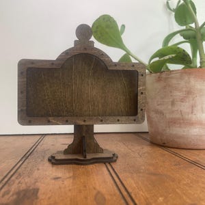 Interchangeable Sign Holder | Wooden Mini Sign Stand | Tiered Tray Sign Holder | Sign Display Holder | Farmhouse Sign Base | Reusable Decor