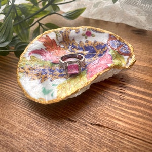 Oyster Shell Jewelry Dish | Seashell Ring Holder | Handmade Trinket Tray | Beach House Decor | Coastal Wedding Gift | Nautical Accent