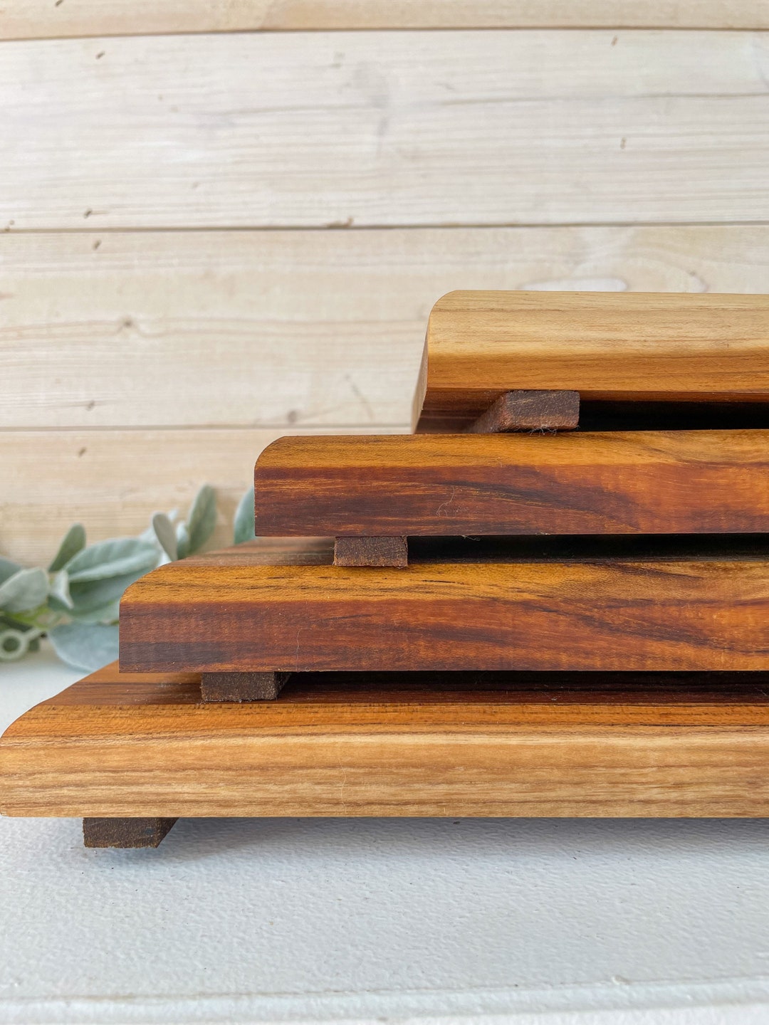Teak Tray Trivet Riser Teak Platter Countertop Decor Farmhouse Riser - Etsy