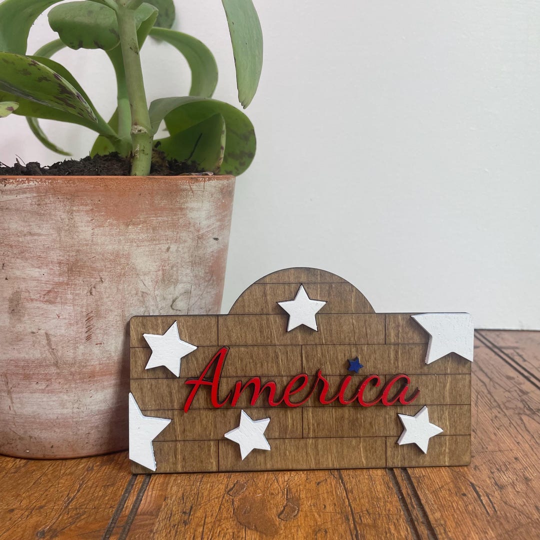Exchangeable Sign Patriotic Interchangeable Sign: 4th of July Tiered Tray Decor - Etsy