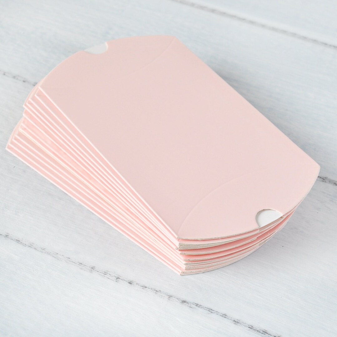 12 X Pack Pale Pink, Rose Pink Pillow Boxes, Pillow Packs small Gifts