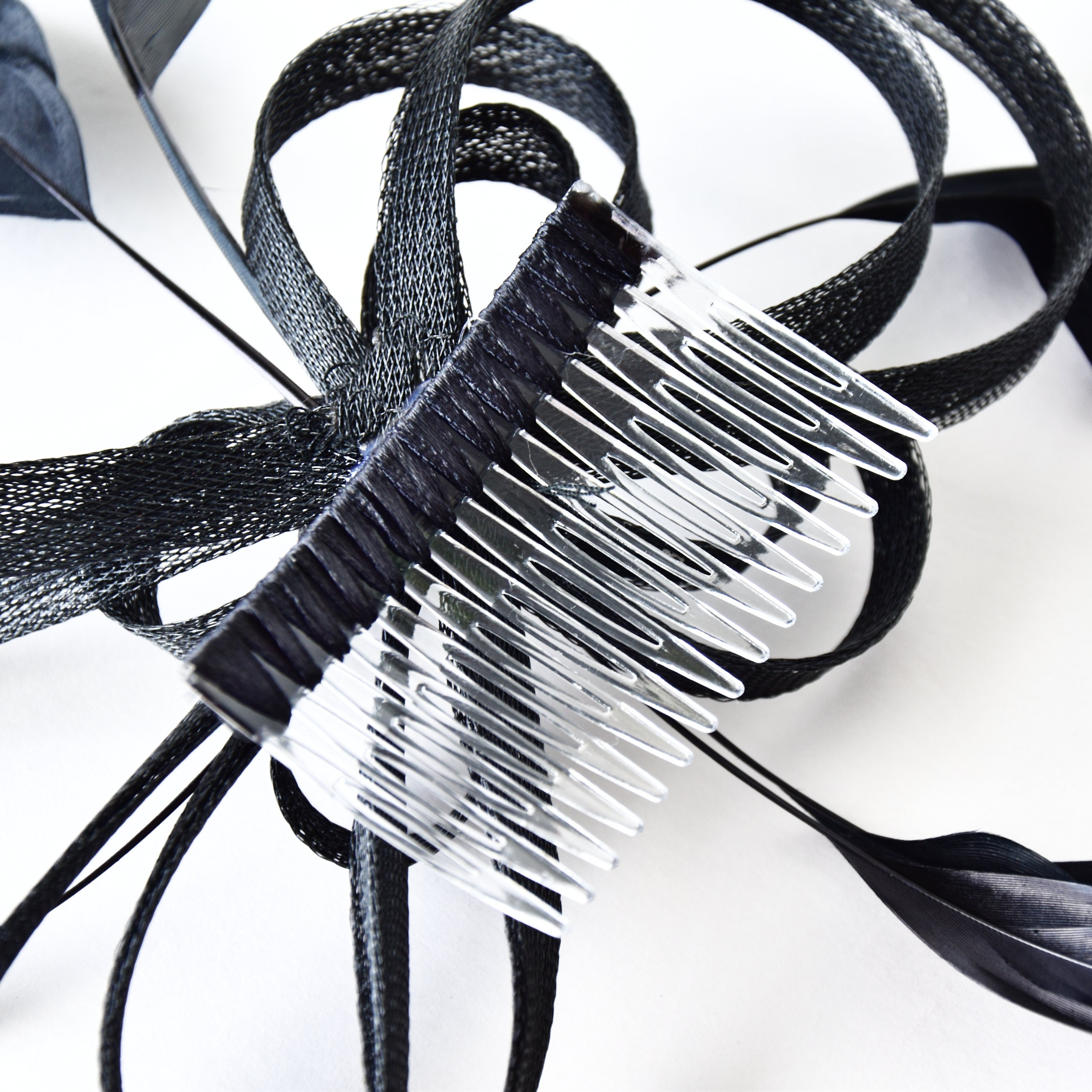 Schwarzer Fascinator Mit Netz & Federn – Elegante Haarschmuck Für Hochzeit, Garden Party, Ascot