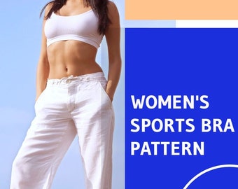 Misses Sport Bra PDF Sewing Pattern - Sizes S-M-L-XL