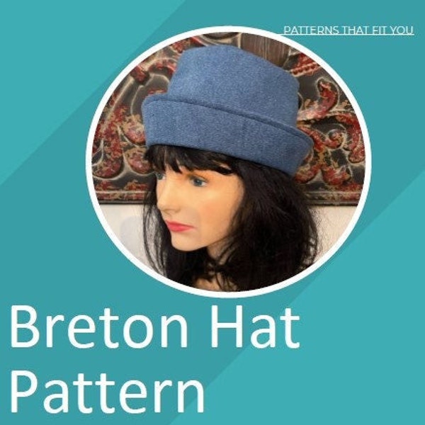 Chapeau breton PDF Patron de couture Chapeau à bord pour femme Chapeau d'été Chapeau de soleil
