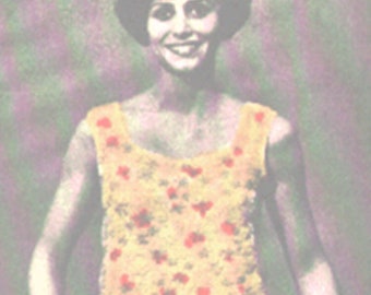 Crochet Lazy Daisy Shell Pattern, Crochet Misses Tank Top Pattern, Crochet Vintage Pattern, PDF Downloadable Pattern, Crochet Pattern