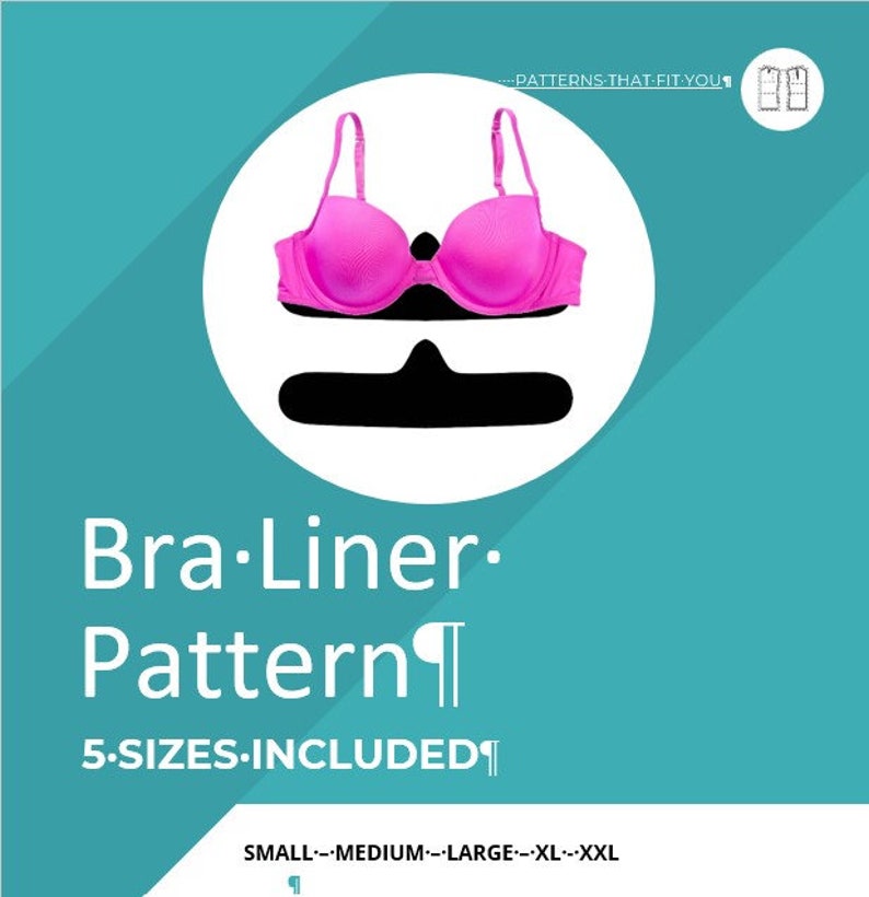 Bra Liner Sewing Pattern PDF Banish Breast Sweat & Save Your Favorite Bras 5 Sizes Small-XXL image 1