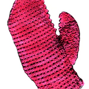 May include: A pink crocheted mitten shaped like a lobster claw.