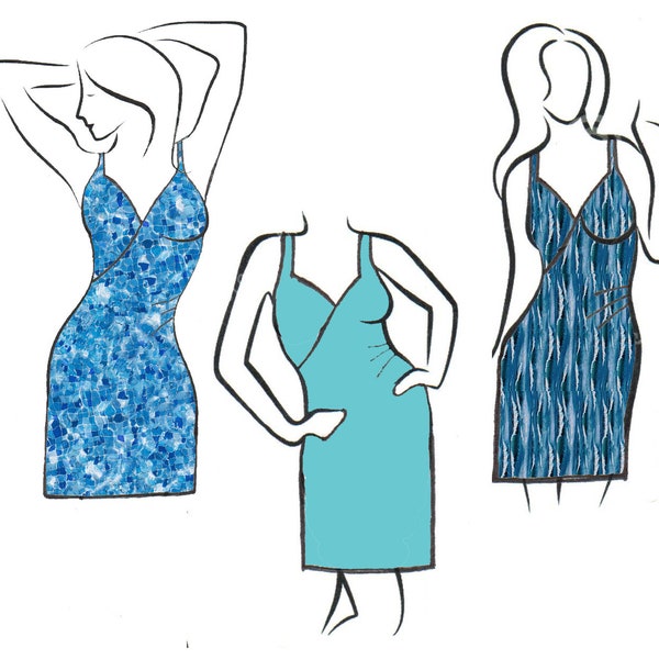 Misses Wraparound Beach Dress / Coverup PDF Sewing Pattern - Wrap Sarong - Two Lengths