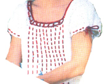 Crochet Peasant Blouse Pattern, Misses Crochet Peasant Blouse Pattern, Crochet Blouse Pattern, PDF Downloadable Pattern