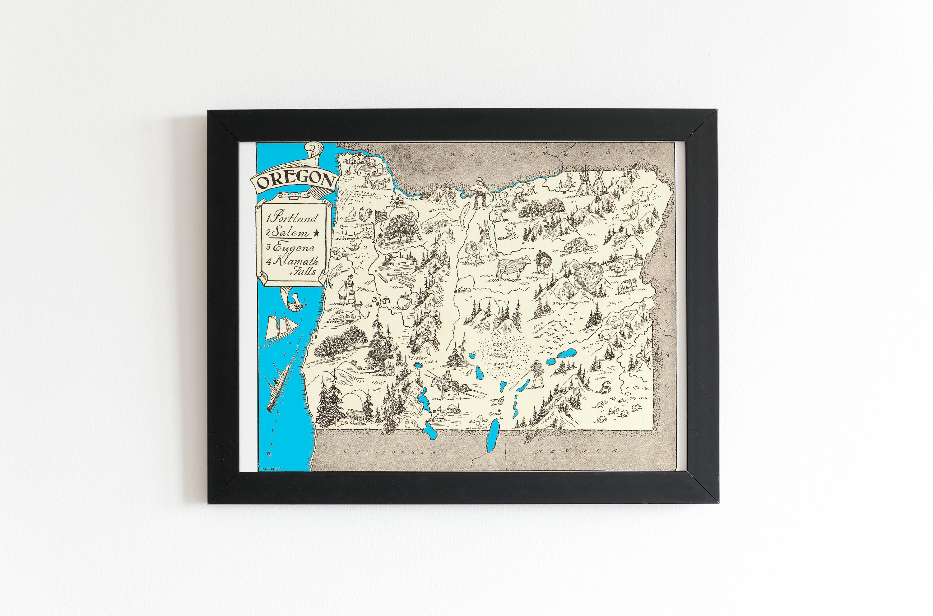 Vintage 1931 Oregon State Map Print – 8x10 Oregon State Vintage Map ...