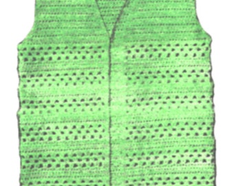 Crochet Shell-Stripe Vest Pattern, Misses Crochet Vest, Women's Crochet Vest, Misses Shell-Stripe Vest, PDF Downloadable Crochet Pattern