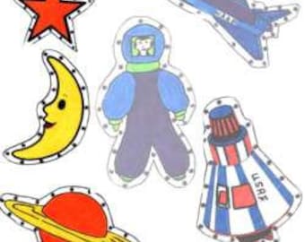 Space E-Z Sew Sewing Cards, PDF downloadable full size patterns
