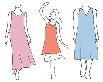 Full Figure / Plus Size Women's Camisole Dress PDF Sewing Pattern, Mini Camisole Dress Pattern, Midi Camisole Dress, Maxi Camisole Dress