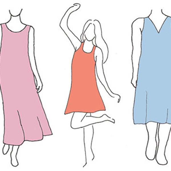 Full Figure / Plus Size Women's Camisole Dress PDF Sewing Pattern, Mini Camisole Dress Pattern, Midi Camisole Dress, Maxi Camisole Dress