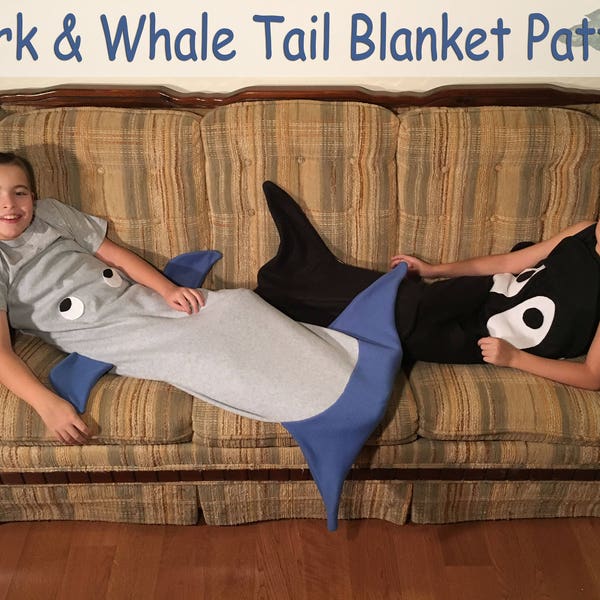 Shark Tail Blanket And Orca Whale Tail Blanket PDF Sewing Pattern