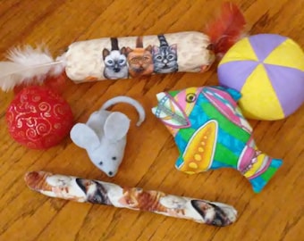 Kattenspeelgoed, kattenspeelgoed, pdf-naaipatroon voor 6 verschillende kattenspeeltjes! Kattenspeeltje muis, kattenspeeltje vis, kattenspeeltje bal, kattenspeeltje stick