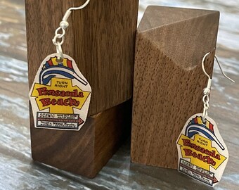 Earrings, Pensacola Beach Sign Dangle Earrings, Drop/Dangle Earrings