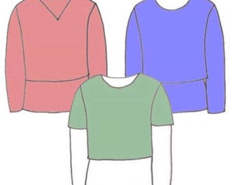 Misses Crop Style T-Shirt Top PDF Sewing Pattern