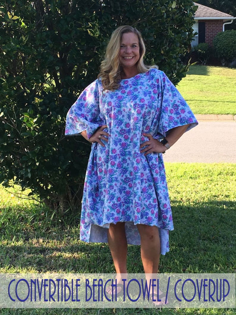 Full Figure / Plus Size Convertible Beach Towel/Coverup PDF Sewing Pattern image 2
