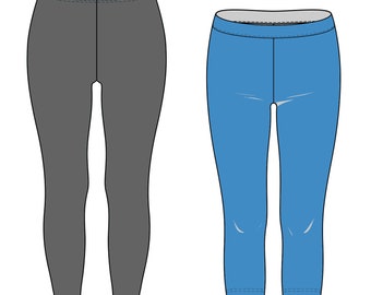 Misses Leggings / Jeggings PDF Sewing Pattern, Downloadable Sewing Pattern